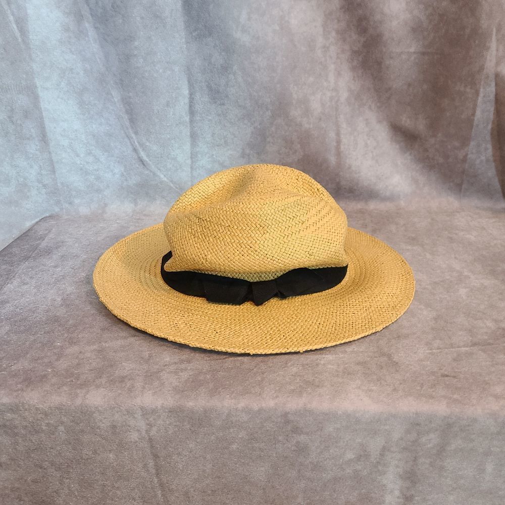 Halogen Natural Fedora With Black Ribbon